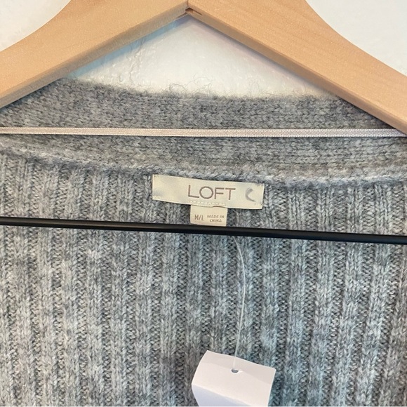 New with tags LOFT Light Gray Open-Front Cardigan - Picture 2 of 4